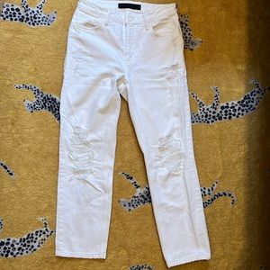 Alexander Wang white Cult jeans high rise distressed sz 28